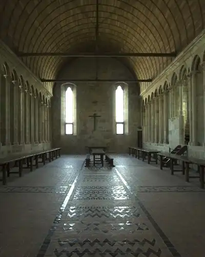 Inside the church, abbey Saint Michel, France